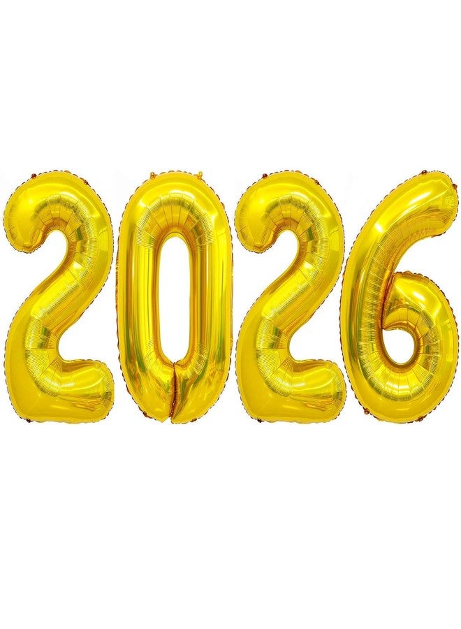 بي بي پوّل بالونات ذهبية تحمل الرقم 2026، بالونات فويل على شكل الرقم 2026 مقاس 40 بوصة، أرقام احتفالية للعام الجديد، لتزيين حفلات رأس السنة وحفلات التخرج. - Image 1